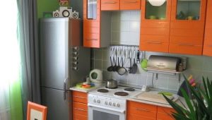 Design of a small kitchen 5 sq. m with a refrigerator