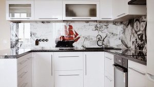 Tạp dề nhà bếp bằng kính: giống, mẹo để lựa chọn và bảo trì