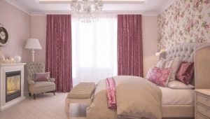 التفاصيل الدقيقة لاستخدام الستائر الوردية في غرفة النوم الداخلية