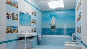Ngói cho phòng tắm với chủ đề hải lý: tính năng và tiêu chí lựa chọn