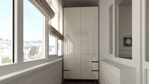 Шкафове на балкона: сортове, подбор, инсталация, примери