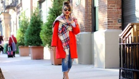 Red coat scarf