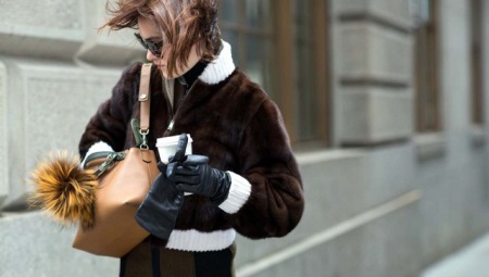 Women's winter leather gloves