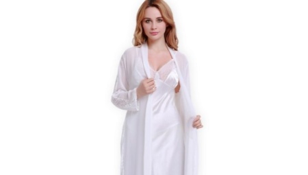 Hvid badekåbe i silke