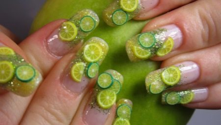 Design de manicure com limão