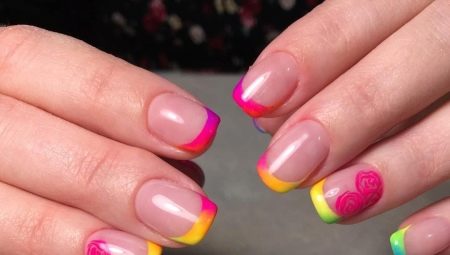Idéer för att designa en färgjacka på korta naglar