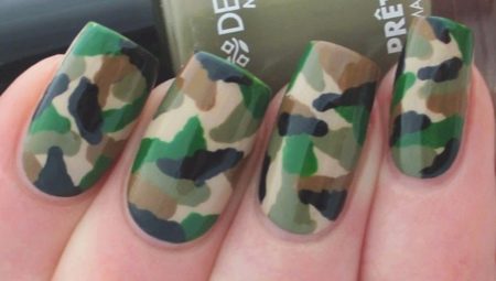 How to make and arrange camouflage manicure?