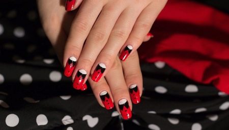 Crveno-crna manikura - utjelovljenje svjetline i elegancije