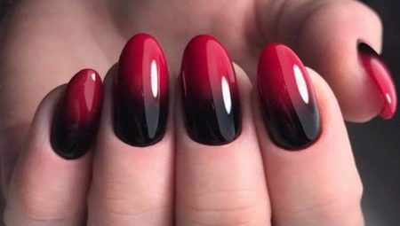 Червен градиент върху ноктите - необичайни и ярки решения