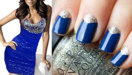 Manicure sob um vestido azul: características de escolha e idéias de design