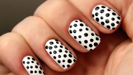 Idéias de design elegante manicure polka dot.