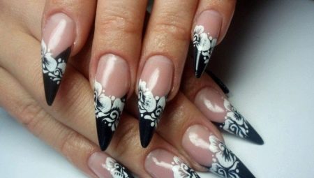Black extended nails: design technique and design options