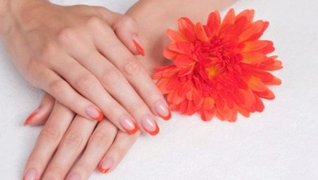 Idéias para projetar uma manicure francesa em tons de laranja
