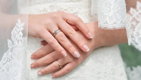 Pomysły na ślubny projekt manicure na przedłużone paznokcie