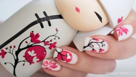 Bright ιδέες για τη δημιουργία ενός μανικιούρ με sakura