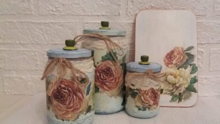 DIY decoupage glass jars