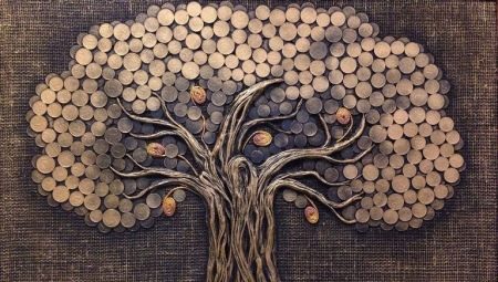 Arbore de bani bricolaj realizat din monede