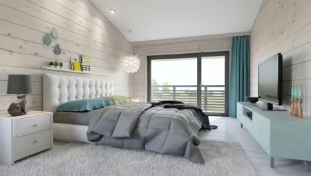 Özel bir evde yatak odası iç tasarımı için fikirler