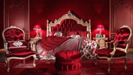 Rødt soverom: funksjoner og designhemmeligheter