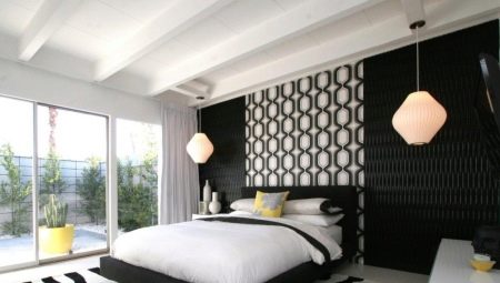 Bedroom decor in black and white