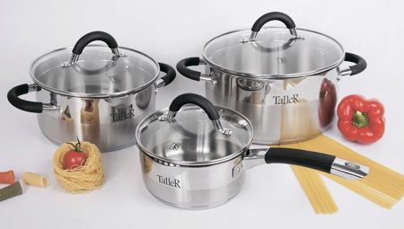 TalleR μαγειρικά σκεύη: πλεονεκτήματα, μειονεκτήματα και ποικιλίες