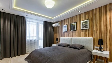 Trần thạch cao trong phòng ngủ: giống và thiết kế