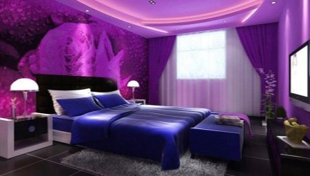 Violetit suunnitella makuuhuone violetti sävyjä