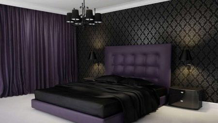Le sottigliezze del design della camera da letto in colori scuri