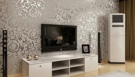 Design a wall with a TV in the living room