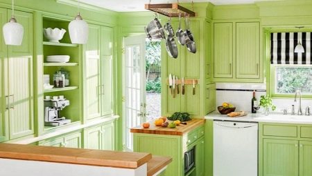 Cocinas de pistacho: tipos y diseño de interiores.