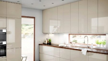 Glänzende Küche im Innenraum: Vor- und Nachteile, Gebrauchsideen