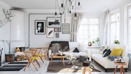 Vardagsrum i skandinavisk stil: funktioner och designalternativ
