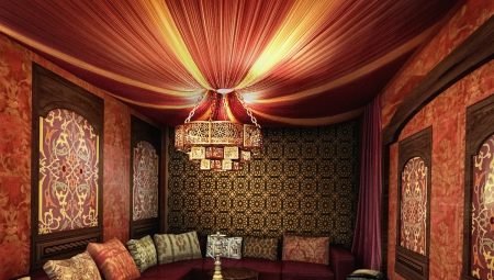 Pokoje dzienne w stylu orientalnym: cechy, wybór kolorów i materiałów, ciekawe przykłady