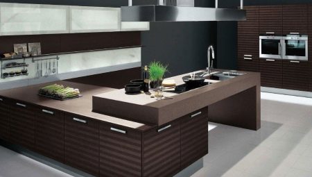 Kahverengi mutfaklar: renk kombinasyonları ve ilginç tasarım fikirleri