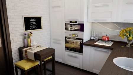Dapur ditetapkan untuk dapur kecil: jenis dan pilihan