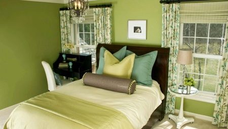 Ciri-ciri hiasan dalaman bilik tidur dalam warna pistachio