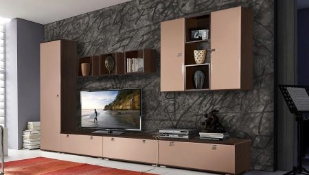 Kabinet TV di ruang tamu: pandangan, tip untuk memilih dan meletakkan