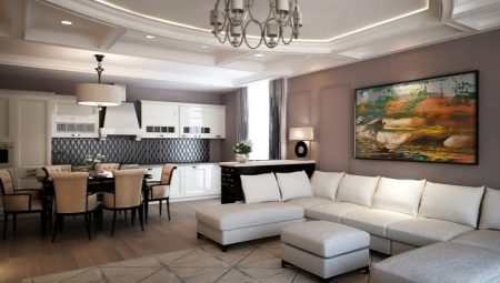 Interior design moderno della cucina-soggiorno