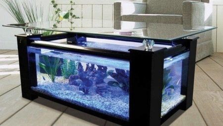 Aquariumtafel: ideeën voor interieurdecoratie