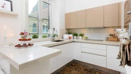Mutfakta parlak tezgahlar: türlere genel bakış ve güzel örnekler