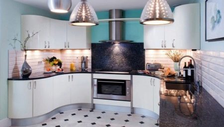 Corner kitchens: layout, design, examples