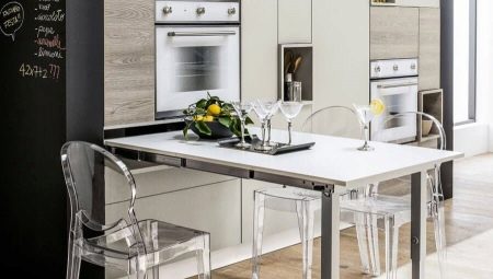 Siauros virtuvės stalai: tipai, dizaino galimybės ir atrankos kriterijai