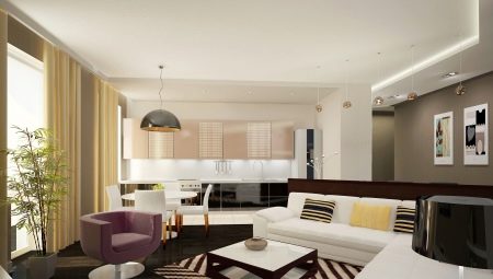 Options for interior design kitchen-living room