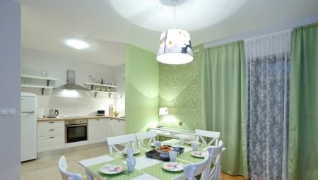 Mutfakta yeşil perdeler: çeşitleri ve seçim için ipuçları