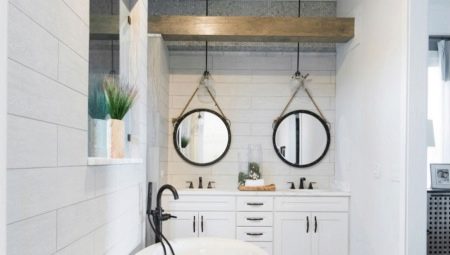 Jubin putih di bilik mandi: jenis dan contoh reka bentuk