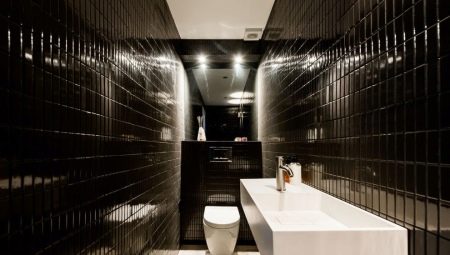 Черен тоалет: плюсове и минуси, декориране на съвети и примери
