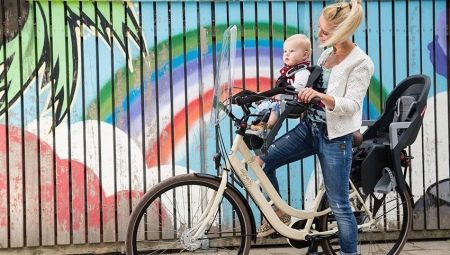 Cadeiras infantis para uma bicicleta em um quadro
