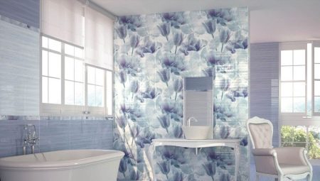 Fürdőszoba csempe virággal: érvek és ellenérvek, fajták, választás, példák