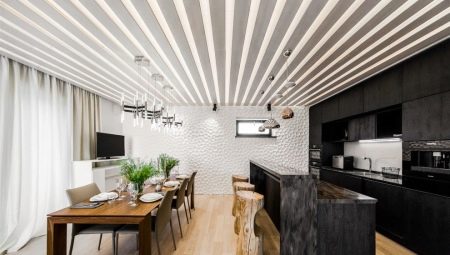 Loftet på panelerne i køkkenet: sorter, valg, installation