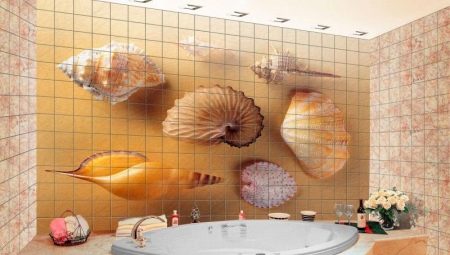 Một loạt các thiết kế gạch với bản vẽ cho phòng tắm